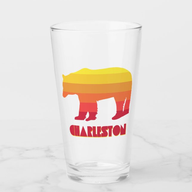 Copo De Pint Charleston West Virginia Urso Arco-íris (Frente)