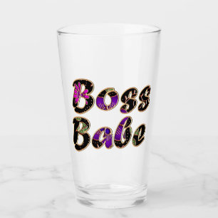Copo De Pint Chefe Babe em Black Floral