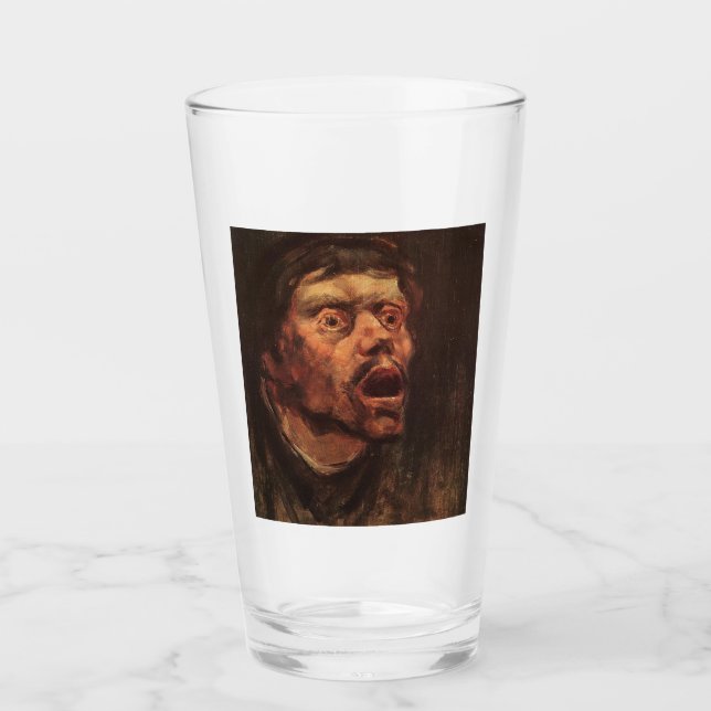 Copo De Pint Chefe de um Homem Irritado (Tristeza e Sofrimento) (Frente)