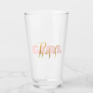 Copo De Pint Chefe Dourado de Menina Rosa