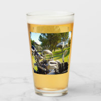 Cheio De Sacos De Golfe, Vidro De Cerveja