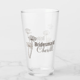 Copo De Pint Chervil moderna floração tinta arte marrom casamen