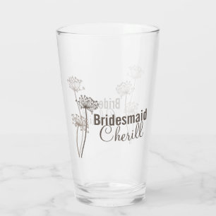 Copo De Pint Chervil moderna floração tinta arte marrom casamen