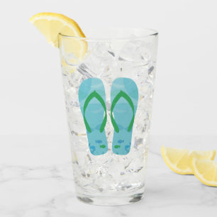 Copo De Pint Chinelos azuis das sandálias da praia do verão