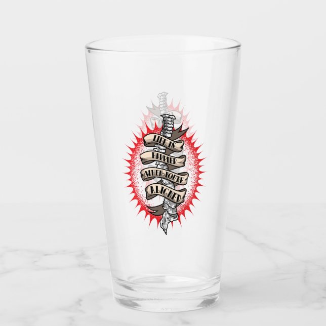 Copo De Pint Chiropractor Life is Happier When you're aligned (Frente)