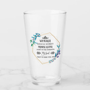 Copo De Pint Christian Blue Floral Wreath