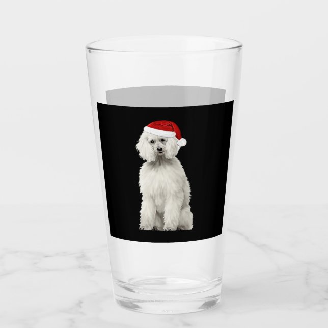 Copo De Pint Christmas Poodle Christmas Tree Dog Puppy Watercol (Frente)