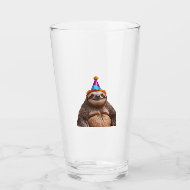 Copo De Pint Chunky Sloth birthday party hat gift funny meme pr (Frente)