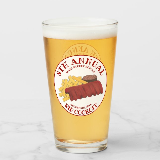 Copo De Pint Churrasco de costelas do Concurso de Churrasco de  (Traseira (Preenchido))