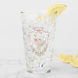 Copo De Pint Chuva de bebê menina com arco rosa e Goose Crest