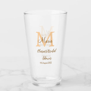 Copo De Pint Chuva de presentes de noiva monograma laranja adic
