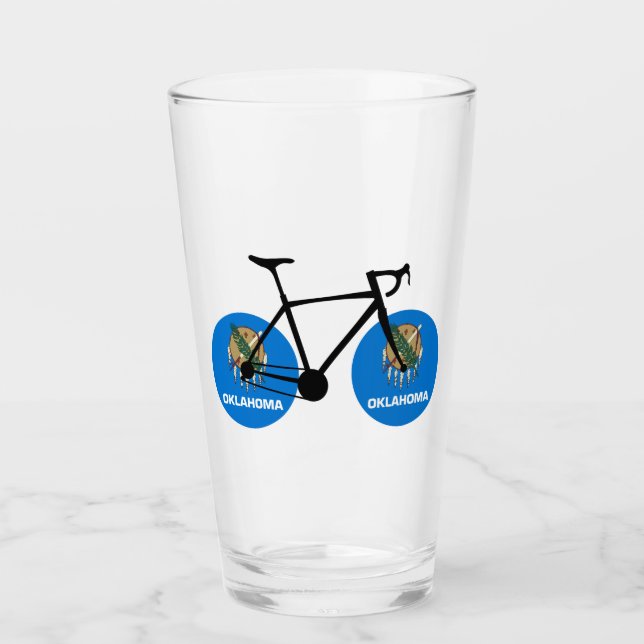 Copo De Pint Ciclismo da Bandeira de Oklahoma (Frente)