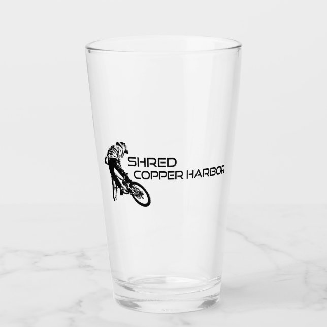 Copo De Pint Ciclismo de Montanha em Shred Copper Harbor Michig (Frente)