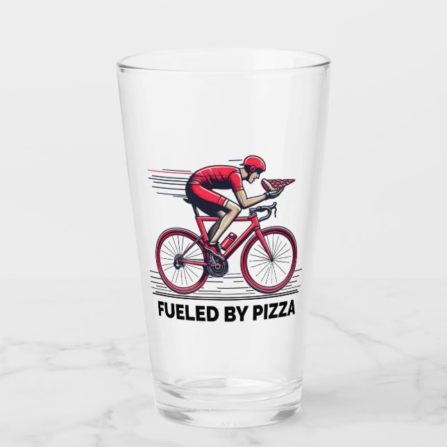 Copo De Pint Ciclista Alimentado por Pizza (Frente)