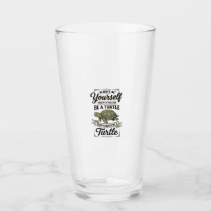 Copo De Pint Citação Engraçada de Tartaruga Design de Gravura V