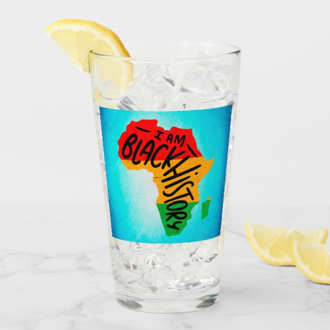 Copo De Pint Citações Meses da História Negra - EU SOU HISTÓRIA (Gelo frontal)
