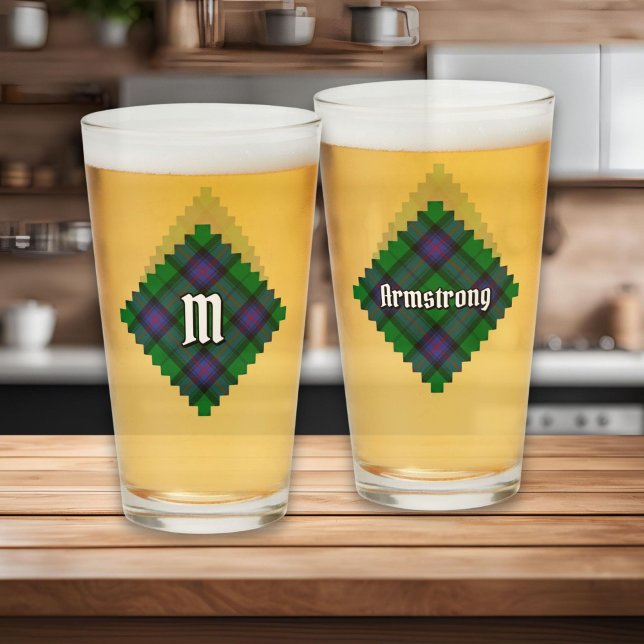 Copo De Pint Clan Armstrong Tartan Glass (Criador carregado)