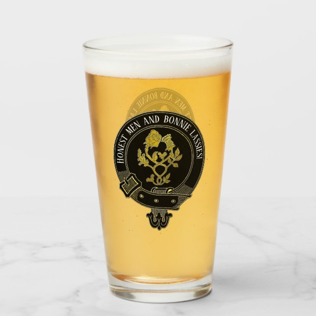 Copo De Pint Clan Crest e Toast da Escócia (Frente (Preenchido))