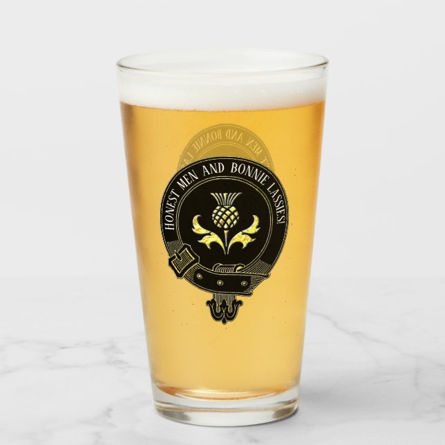 Copo De Pint Clan Crest e Toast da Escócia (Frente (Preenchido))