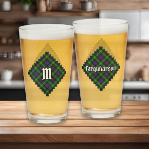Copo De Pint Clan Farquharson Tartan Glass