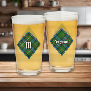Copo De Pint Clan Ferguson Tartan Glass