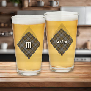 Copo De Pint Clan Gordon Weathered Tartan Glass