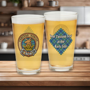 Copo De Pint Clan Keith Crest sobre Tartan