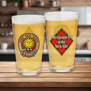 Copo De Pint Clan Kerr Crest sobre Tartan