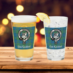 Copo De Pint Clan Lockhart Crest Crachá & Tartan