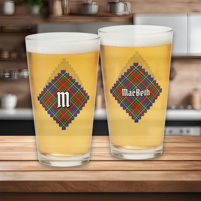 Copo De Pint Clan MacBeth Tartan Glass (Criador carregado)