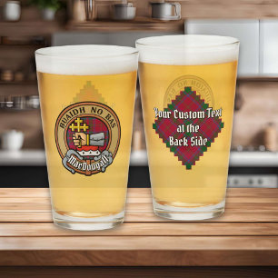Copo De Pint Clan MacDougall Crest sobre Tartan
