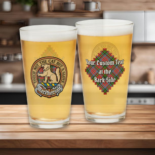Copo De Pint Clan MacPherson Crest sobre Tartan