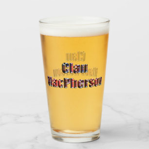 Copo De Pint Clan MacPherson Nome Feito Com Tartan,
