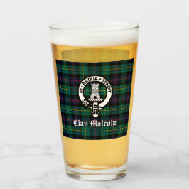 Copo De Pint Clan Malcolm Crest Crachá e Tartan