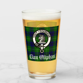 Copo De Pint Clan Oliphant Crest Crachá e Tartan Glass