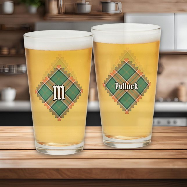 Copo De Pint Clan Pollock Tartan Glass (Criador carregado)