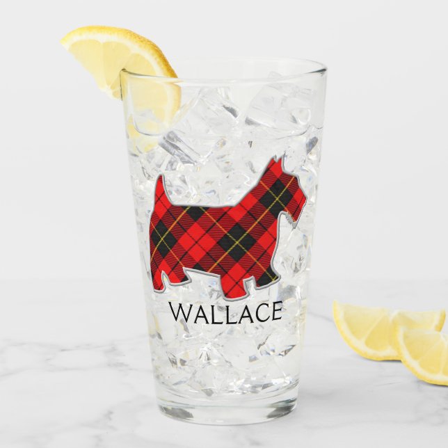 Copo De Pint Clan Wallace Tartan Scottie Dog (Gelo frontal)