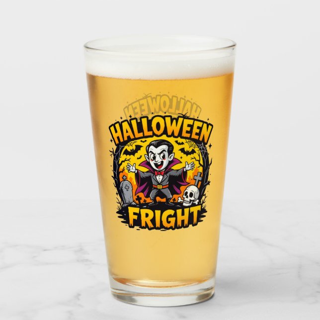 Copo De Pint Clássica Drácula Halloween (Traseira (Preenchido))