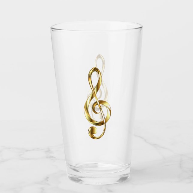 Copo De Pint Clave de Sol Musical de Ouro (Frente)