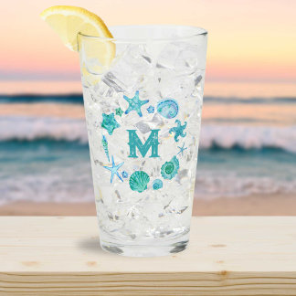 Copo De Pint Coaster Aquarela Sedes e Starfish Monograma