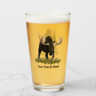 Copo De Pint Cobrança Da Moose Bull Em Papel Antigo