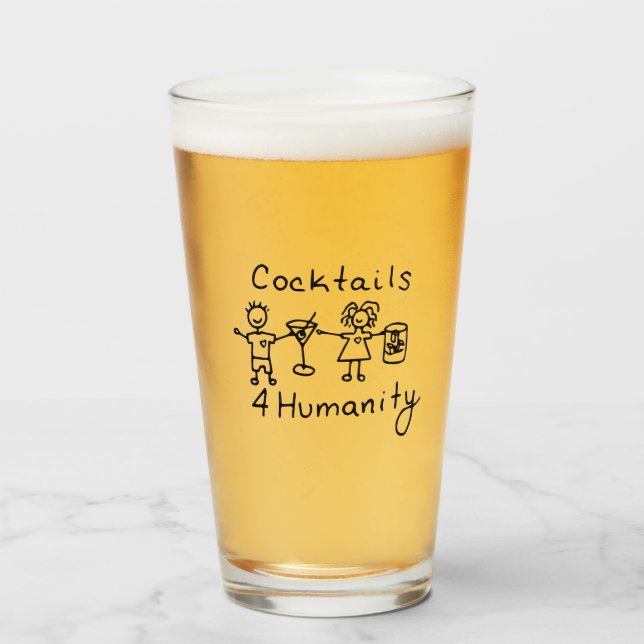 Copo De Pint Cocktails4Humanity Beer Glass (Frente (Preenchido))