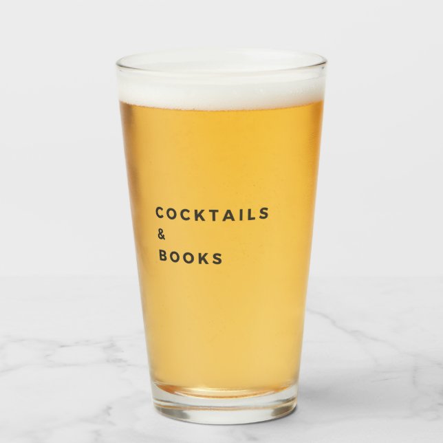 Copo De Pint Cocktails e livros (Frente (Preenchido))