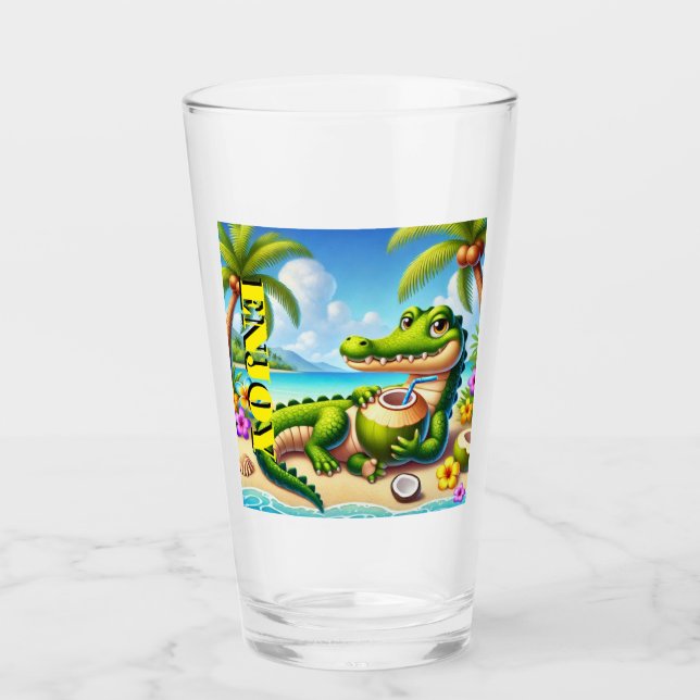 COPO DE PINT COCODRILLO COM ÁGUA COCO (Frente)