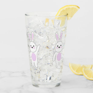 Copo De Pint Coelho. Branco e rosa.
