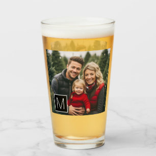 Copo De Pint Colagem de 1 Foto Preto e Branco com Monograma Per