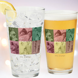 Copo De Pint Colagem de Fotos de Natal da Família pop Art Tumbl