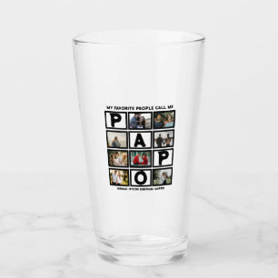 Copo De Pint Colagem de Fotos Personalizada do Avô Moderno Papo