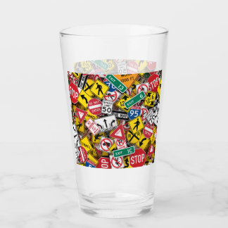 Copo De Pint Colagem de Sinal de Estrada Diversão de Instrutor