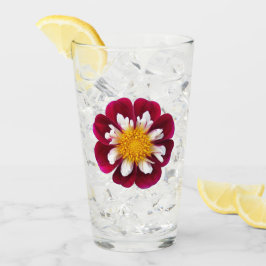 Copo De Pint Colarette vermelho e branco Dahlia Bebendo floral
